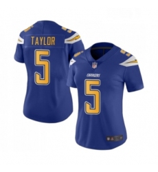 Womens Los Angeles Chargers 5 Tyrod Taylor Limited Electric Blue Rush Vapor Untouchable Football Jersey