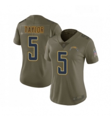 Womens Los Angeles Chargers 5 Tyrod Taylor Limited Olive 2017 Salute to Service Football Jersey