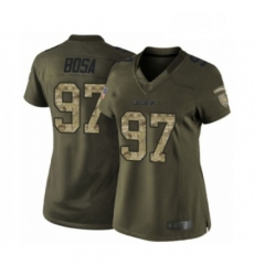 Womens Los Angeles Chargers 97 Joey Bosa Elite Green Salute to Service Football Jersey
