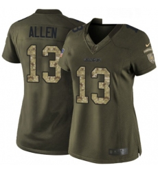 Womens Nike Los Angeles Chargers 13 Keenan Allen Elite Green Salute to Service NFL Jersey