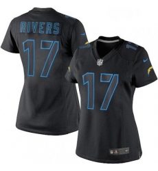 Womens Nike Los Angeles Chargers 17 Philip Rivers Limited Black Impact NFL Jersey