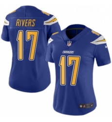 Womens Nike Los Angeles Chargers 17 Philip Rivers Limited Electric Blue Rush Vapor Untouchable NFL Jersey