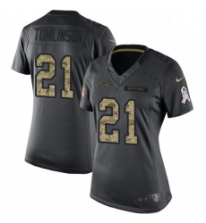 Womens Nike Los Angeles Chargers 21 LaDainian Tomlinson Limited Black 2016 Salute to Service NFL Jersey