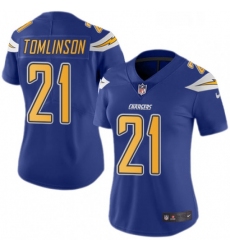 Womens Nike Los Angeles Chargers 21 LaDainian Tomlinson Limited Electric Blue Rush Vapor Untouchable NFL Jersey