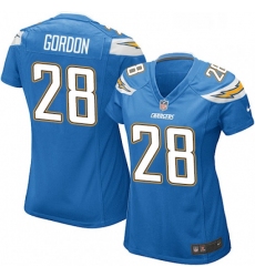 Womens Nike Los Angeles Chargers 28 Melvin Gordon Game Electric Blue Alternate NFL Jersey