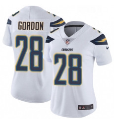 Womens Nike Los Angeles Chargers 28 Melvin Gordon White Vapor Untouchable Limited Player NFL Jersey