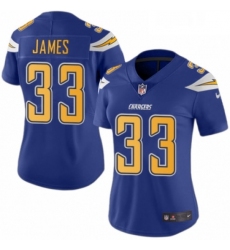 Womens Nike Los Angeles Chargers 33 Derwin James Limited Electric Blue Rush Vapor Untouchable NFL Jersey
