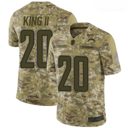 Chargers #20 Desmond King II Camo Youth Stitched Football Limited 2018 Salute to Service Jersey