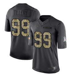 Chargers 99 Jerry Tillery Black Youth Stitched Football Limited 2016 Salute to Service Jersey