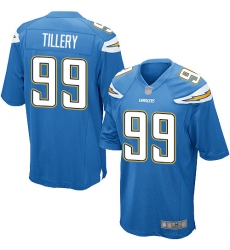 Chargers 99 Jerry Tillery Electric Blue Alternate Youth Stitched Football Elite Jersey
