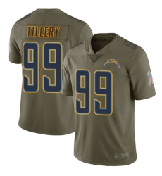 Chargers 99 Jerry Tillery Olive Youth Stitched Football Limited 2017 Salute to Service Jersey