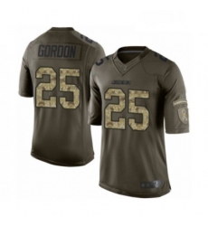 Youth Los Angeles Chargers 25 Melvin Gordon Elite Green Salute to Service Football Jersey