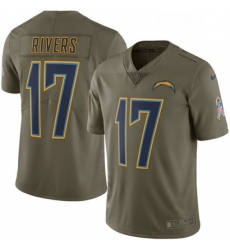 Youth Nike Los Angeles Chargers 17 Philip Rivers Limited Olive 2017 Salute to Service NFL Jersey