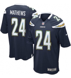 Youth Nike San Diego Chargers 24# Ryan Mathews Game Blue Color Jersey (S-XL)