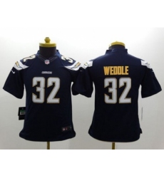 Youth Nike San Diego Chargers #32 Eric Weddle Navy Blue Stitched NFL Limited Jersey