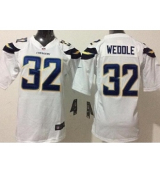 Youth Nike San Diego Chargers 32 Eric Weddle White Stitched NFL New Elite Jersey