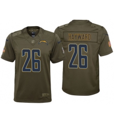 youth chargers casey hayward olive 2017 salute to service jersey
