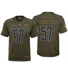 youth chargers jatavis brown olive 2017 salute to service jersey