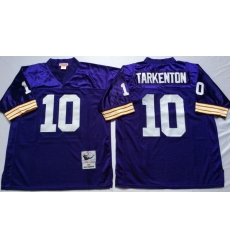Men Minnesota Vikings 10 Fran Tarkenton Purple M&N Throwback Jersey