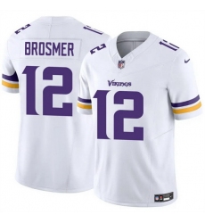 Men Minnesota Vikings 12 Max Brosmer White 2025 F U S E  Vapor Untouchable Limited Stitched Jersey