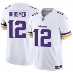 Men Minnesota Vikings 12 Max Brosmer White 2025 F U S E  Vapor Untouchable Limited Stitched Jersey