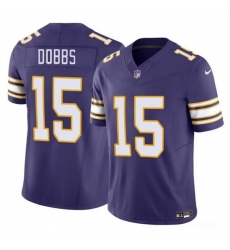 Men Minnesota Vikings 15 Josh Dobbs Purple 2023 F U S E  Throwback Limited Stitched Jersey