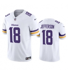 Men Minnesota Vikings 18 Justin Jefferson White 2023 F.U.S.E. Vapor Untouchable Stitched Jersey