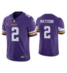 Men Minnesota Vikings 2 Alexander Mattison Purple Vapor Untouchable Limited Stitched Jersey