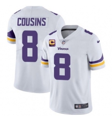 Men Minnesota Vikings 2022 #8 Kirk Cousins White With 4-Star C Patch Vapor Untouchable Limited Stitched NFL Jersey II