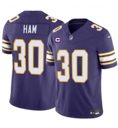 Men Minnesota Vikings 30 C J  Ham Purple 2024 F U S E  Throwback With 4 Star C Patch Vapor Untouchable Limited Stitched Jersey