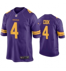 Men Minnesota Vikings 4 Dalvin Cook Purple Color Rush Stitched Game Jersey
