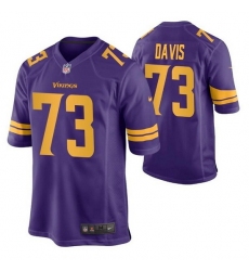 Men Minnesota Vikings 73 Jesse Davis Purple Color Rush Stitched Jersey