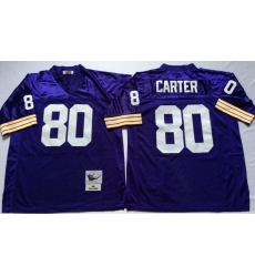 Men Minnesota Vikings 80 Cris Carter Purple M&N Throwback Jersey