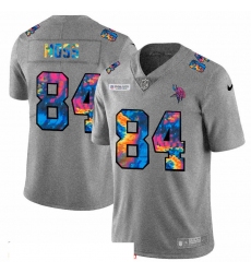 Men Minnesota Vikings 84 Randy Moss Men Nike Multi Color 2020 NFL Crucial Catch NFL Jersey Greyheather