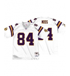 Men Minnesota Vikings 84 Randy Moss Throwback Stitched White NFL Jersey