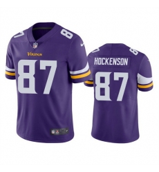 Men Minnesota Vikings 87 T J  Hockenson Purple Vapor Untouchable Stitched Jersey