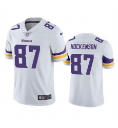 Men Minnesota Vikings 87 T J  Hockenson White Vapor Untouchable Stitched Jersey