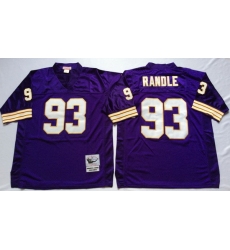 Men Minnesota Vikings 93 John Randle Purple M&N Throwback Jersey