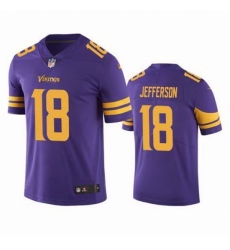 Men Minnesota Vikings Justin Jefferson #18 Rush Color Stitched NFL Jersey