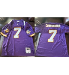 Men Minnesota Vikings Mitchell Ness Randall Cunningham #7 Purple Stitched NFL Jersey Men Minnesota Vikings Mitchell Ness Randall Cunningham #7 Purple Stitched NFL Jersey