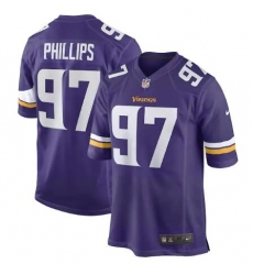 Men Nike Minnesota Harrison Phillips #97 Purple Vapor Limited Jersey