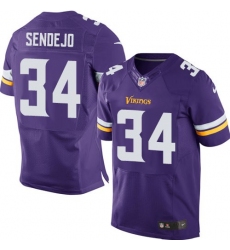 Men Nike Minnesota Vikings #34 Andrew Sendejo Purple Elite NFL Jersey