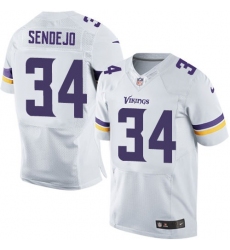 Men Nike Minnesota Vikings #34 Andrew Sendejo White Elite NFL Jersey