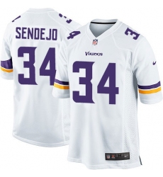 Men Nike Minnesota Vikings #34 Andrew Sendejo White Game NFL Jersey