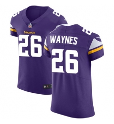 Men Nike Vikings #26 Trae Waynes Purple Team Color Stitched NFL Vapor Untouchable Elite Jersey