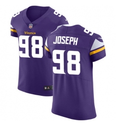 Men Nike Vikings #98 Linval Joseph Purple Team Color Stitched NFL Vapor Untouchable Elite Jersey