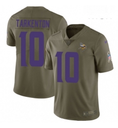 Mens Nike Minnesota Vikings 10 Fran Tarkenton Limited Olive 2017 Salute to Service NFL Jersey