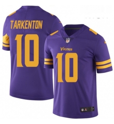 Mens Nike Minnesota Vikings 10 Fran Tarkenton Limited Purple Rush Vapor Untouchable NFL Jersey