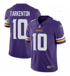Mens Nike Minnesota Vikings 10 Fran Tarkenton Purple Team Color Vapor Untouchable Limited Player NFL Jersey