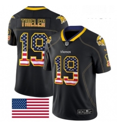 Mens Nike Minnesota Vikings 19 Adam Thielen Limited Black Rush USA Flag NFL Jersey
